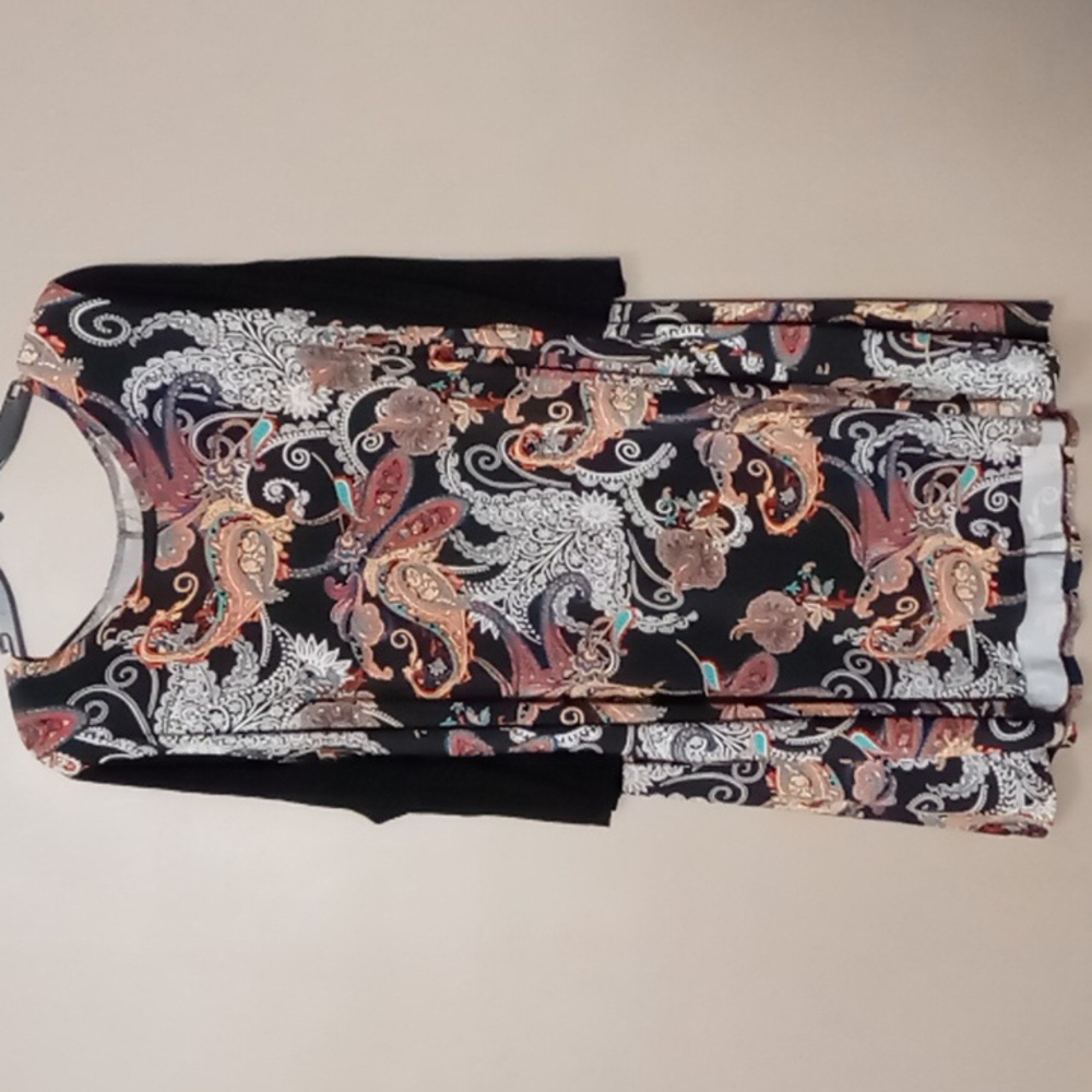Unbranded Untagged 3/4 Sleeved Paisley Oversize Blouse w Pockets One Size